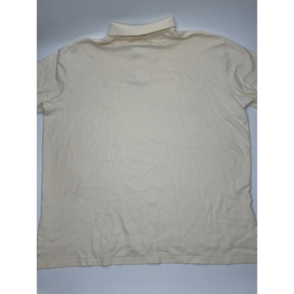 Polo Ralph Lauren Mens‎ XXL Cream Off White Short Sleeve Cotton Polo Shirt Pony